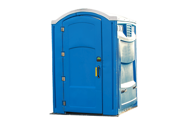 ADA compliant wheelchair accessible portable restroom with grab bars