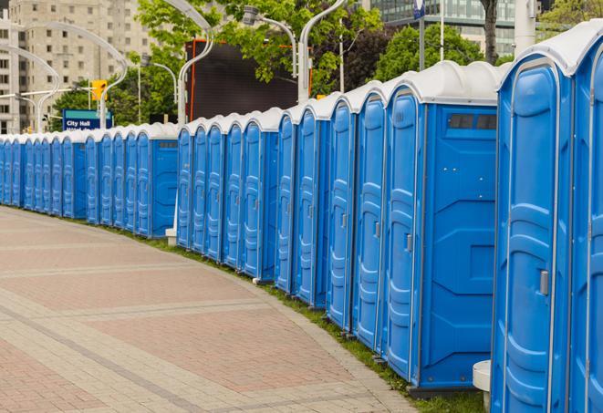 Portable toilet installed for long-term seasonal rental use